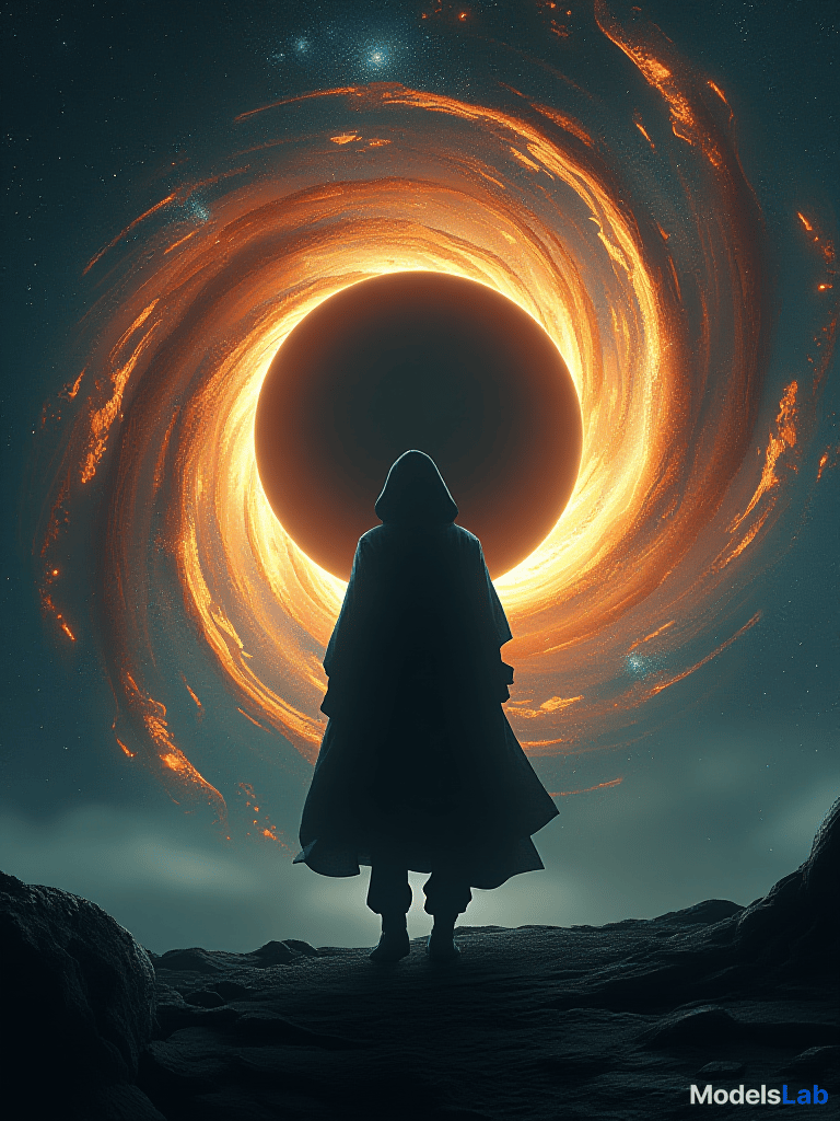  black hole, space version 4k no demage hyperrealistic, full body, detailed clothing, highly detailed, cinematic lighting, stunningly beautiful, intricate, sharp focus, f/1. 8, 85mm, (centered image composition), (professionally color graded), ((bright soft diffused light)), volumetric fog, trending on instagram, trending on tumblr, HDR 4K, 8K