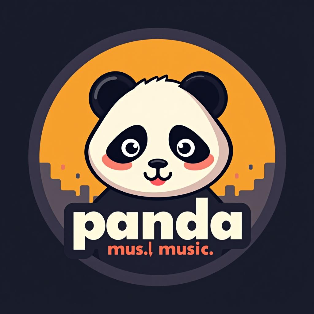  design a logo, ep.1, with the text 'music. panda, anime'.