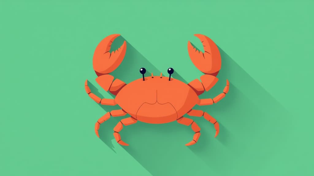  flat illustration, flaticon, (illustration:1.15), crab minimalism icon outline vector illustration on green background ar 16:9, [cory loftis, strobist, pascal campion :: 0.2]