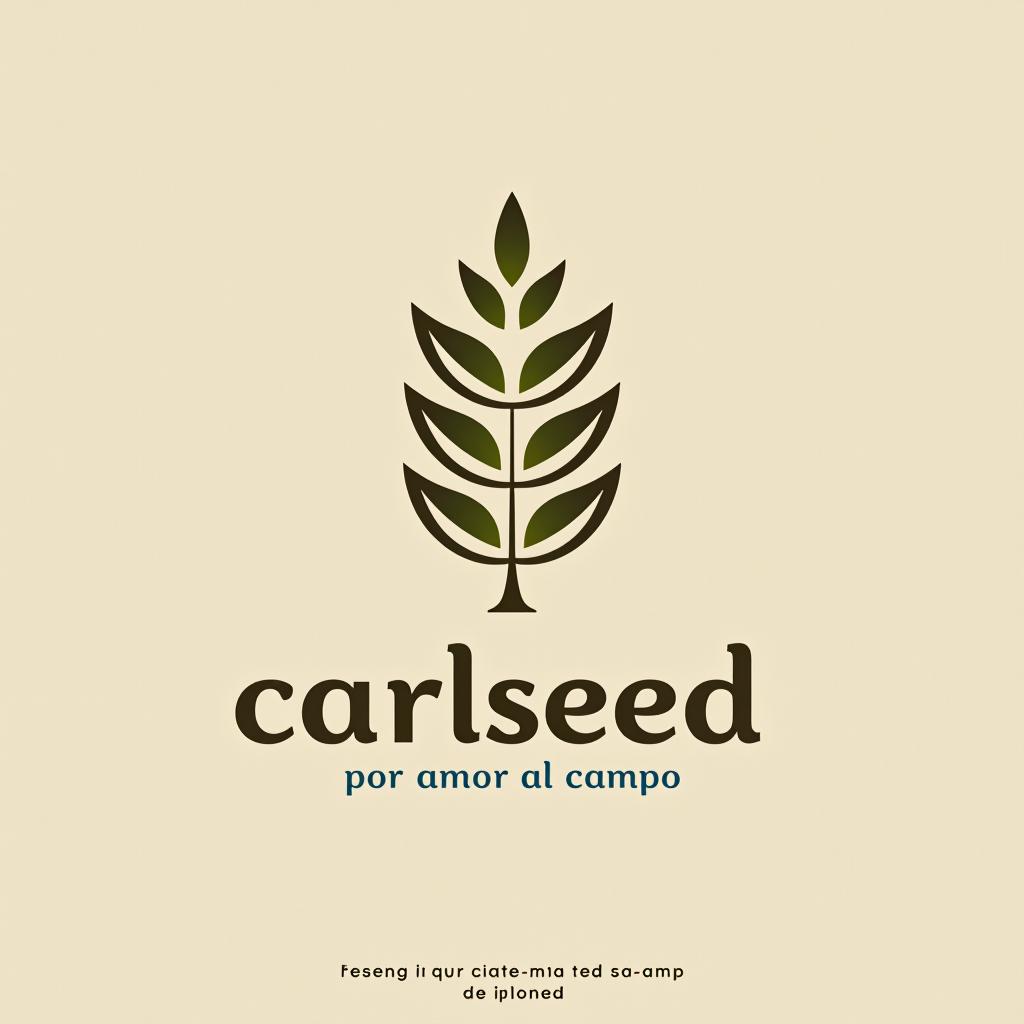  design a logo, in a minimalism style. logotipo de nombre “carlseed” con una planta de maíz. con eslogan “ por amor al campo”, with the text 'carlseed'.