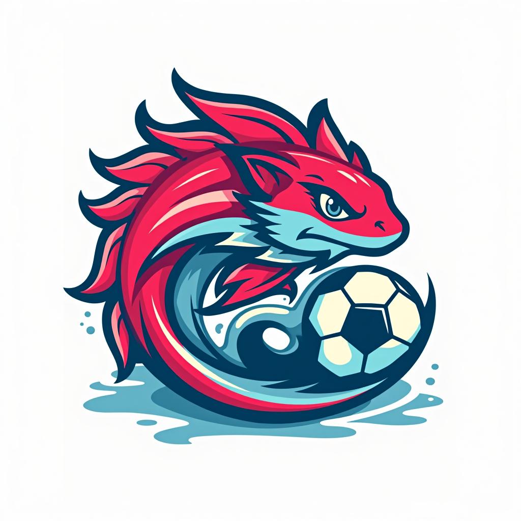  design a logo, equipo de fútbol corales con mucho rosado y que sea de mar, with the text 'c de color rosado'.