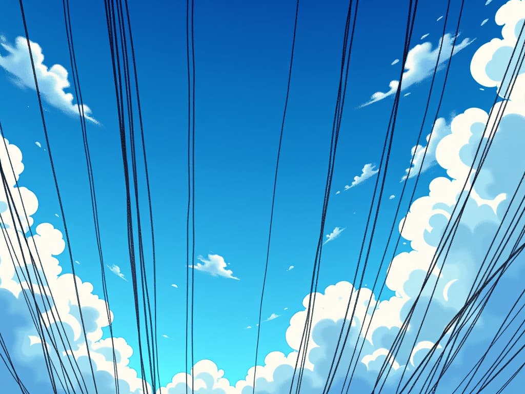  many black pencil scrawl stripes doodle on the sky with a beautiful blue sky background with unique soft white clouds. anime. studio ghibli style. firooze hyperrealistic, full body, detailed clothing, highly detailed, cinematic lighting, stunningly beautiful, intricate, sharp focus, f/1. 8, 85mm, (centered image composition), (professionally color graded), ((bright soft diffused light)), volumetric fog, trending on instagram, trending on tumblr, HDR 4K, 8K