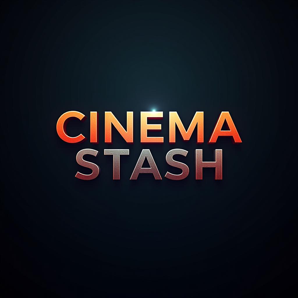  a movie poster logo of word "cinema stash", dark theme