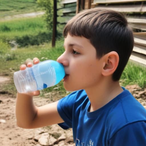 PICTURE OF BEHZODBEK DRINKING WATER