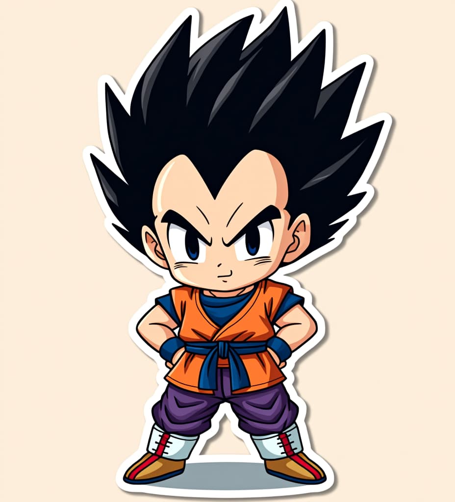  anime, anime sytle, anime image, cartoon, real cartoon, real anime, vegeta sticker art