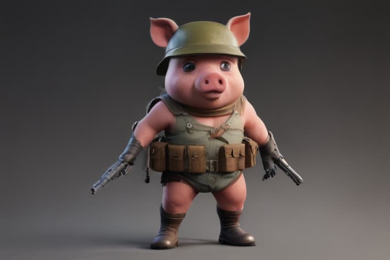 PUBG Pig soldier heal 3d disney character