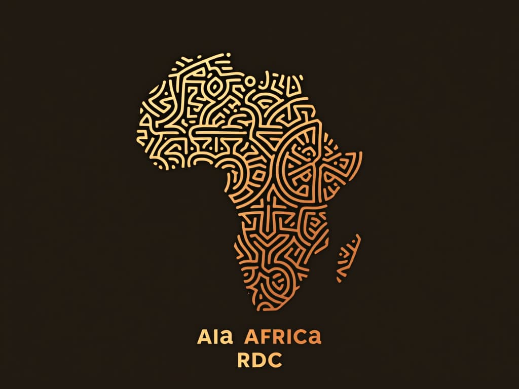  design a logo, in a threedrender style. génie, excellence, créateur , with the text 'ala africa rdc'.