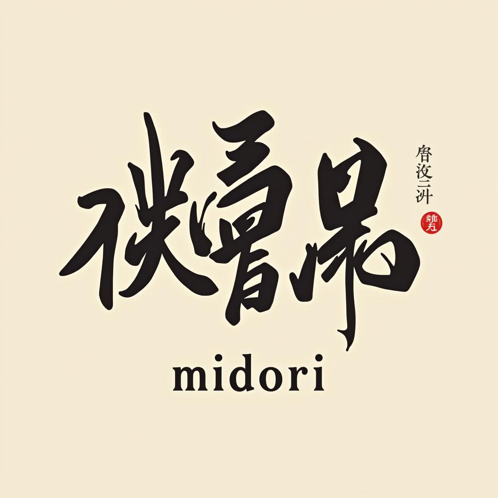  design a logo, 弁当 水彩画 可愛い, with the text 'midori '.