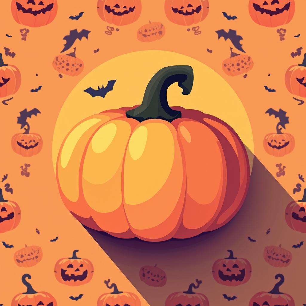  flat illustration, flaticon, (illustration:1.15), pumpkin gradient pattern, background, no words, in details, [cory loftis, strobist, pascal campion :: 0.2]