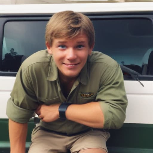 a friendly lad who is a cllimber and has a work van and he looks like steve irwin