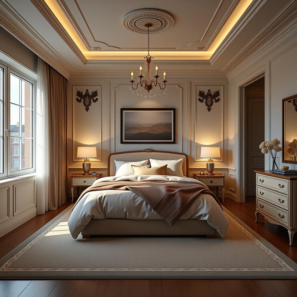  this unedited 8k photograph showcases a stunningly beautiful bedroom, captured in hyperrealistic detail with sharp focus and a symmetrical balance that highlights the room's dense furnishings and intricate decorations. the image features professionally color graded hues, enhanced by bright, soft, diffused light, and utilizes hdr to maintain clarity. the photograph, taken in raw format, remains unedited to preserve its original, highly detailed aesthetics.