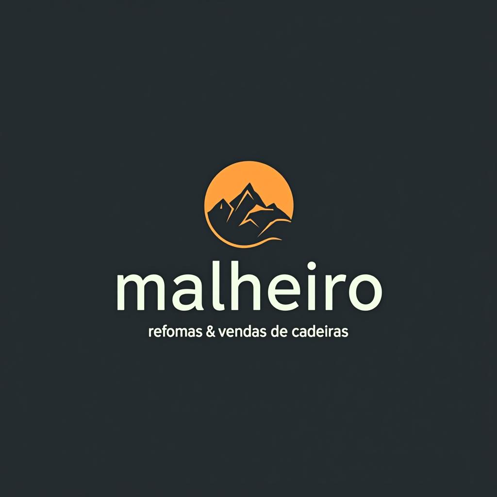  design a logo, quero uma coisa mais criativa com a imagem de uma cadeira , with the text 'malheiro reformas&vendas de cadeiras '.