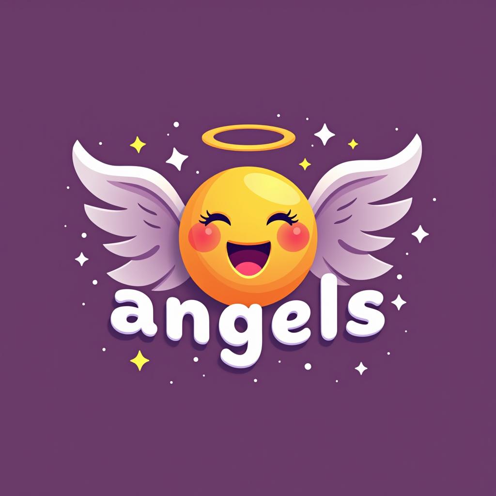  design a logo, in a threedrender style. 水彩スタイル、シンプルなロゴ、白背景、かっこいい、シンプル。, with the text 'smile angels'.