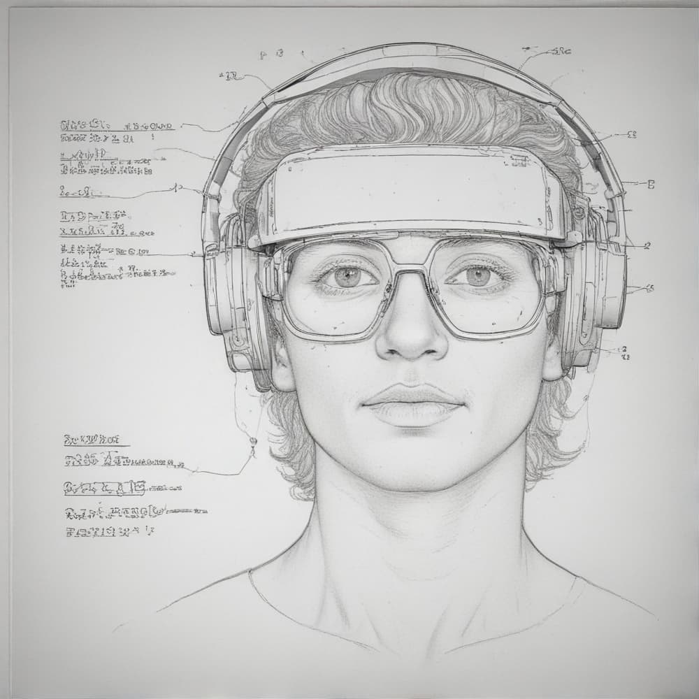 patent drawing style forSpatial reality headset