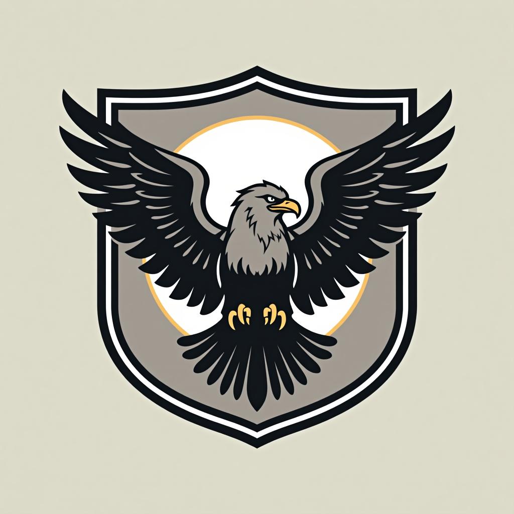  design a logo, créez un logo emblème utilisant l'œil d'un aigle et un bouclier, soulignant l'accent mis par l'entreprise sur la vigilance et la protection.