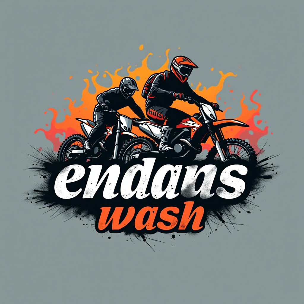  design a logo, motos extremas , with the text 'enduro wash '.