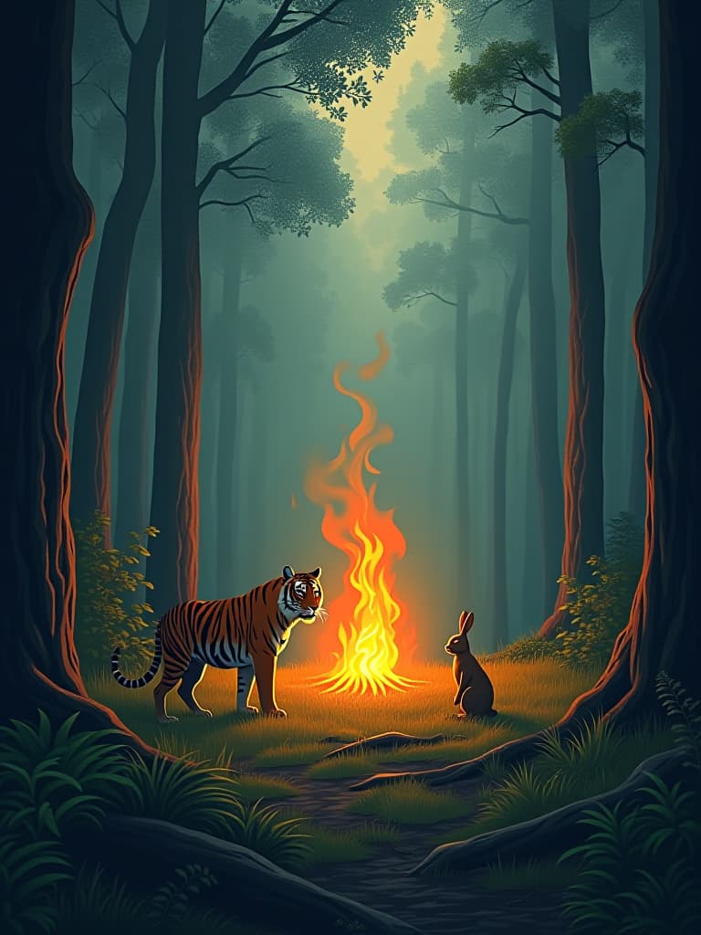  the forest, the fire, the tiger and the rabbit