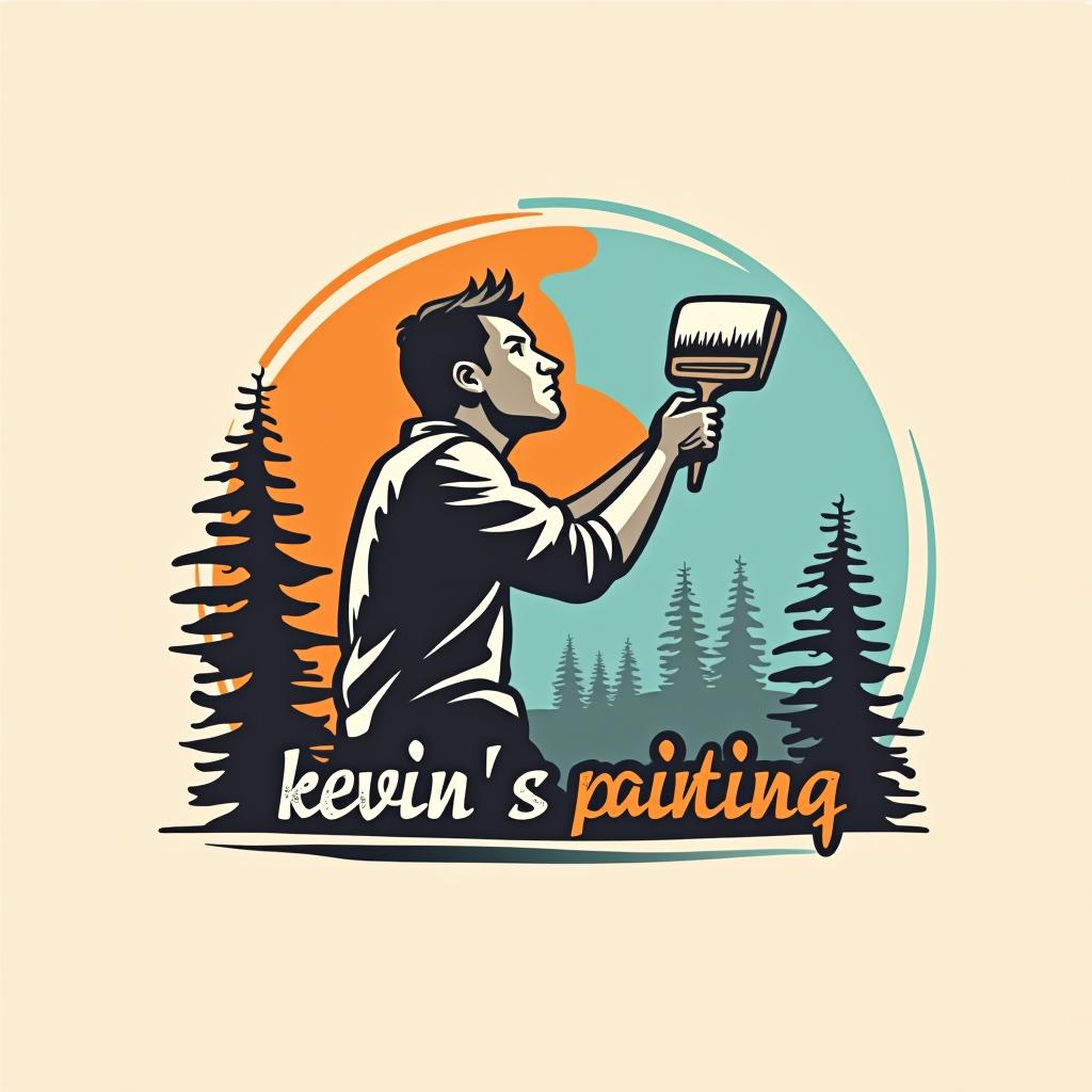  design a logo, in a minimalism style. painting service, with the text 'kevin’s painting '.