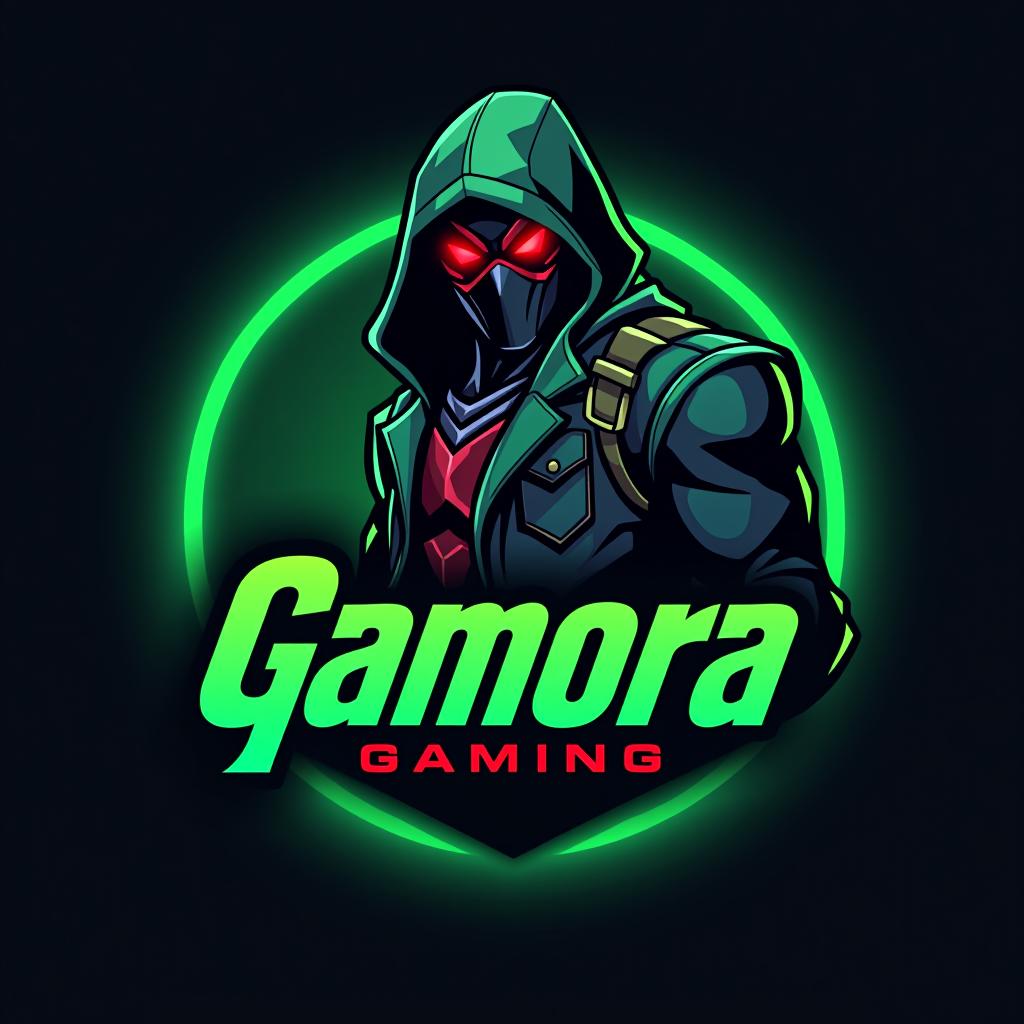  design a logo, le personnage gamora avec gamora gaming écrit au centre du logo avec l’écriture avengers, with the text 'gamora gaming'.