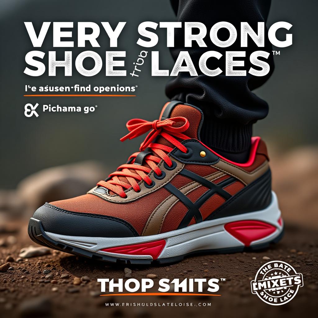  advertisement for very strong shoelaces.