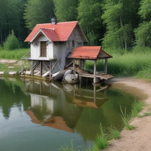 Дом моей мечты за городом горы водопад зеленые луга и уютный красивый дом