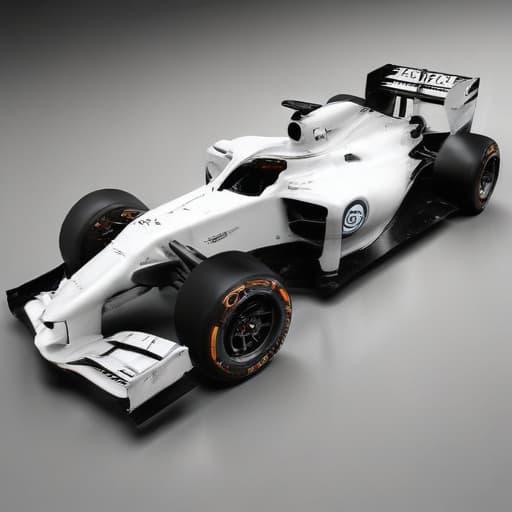 Coche de f1 color blanco con negro