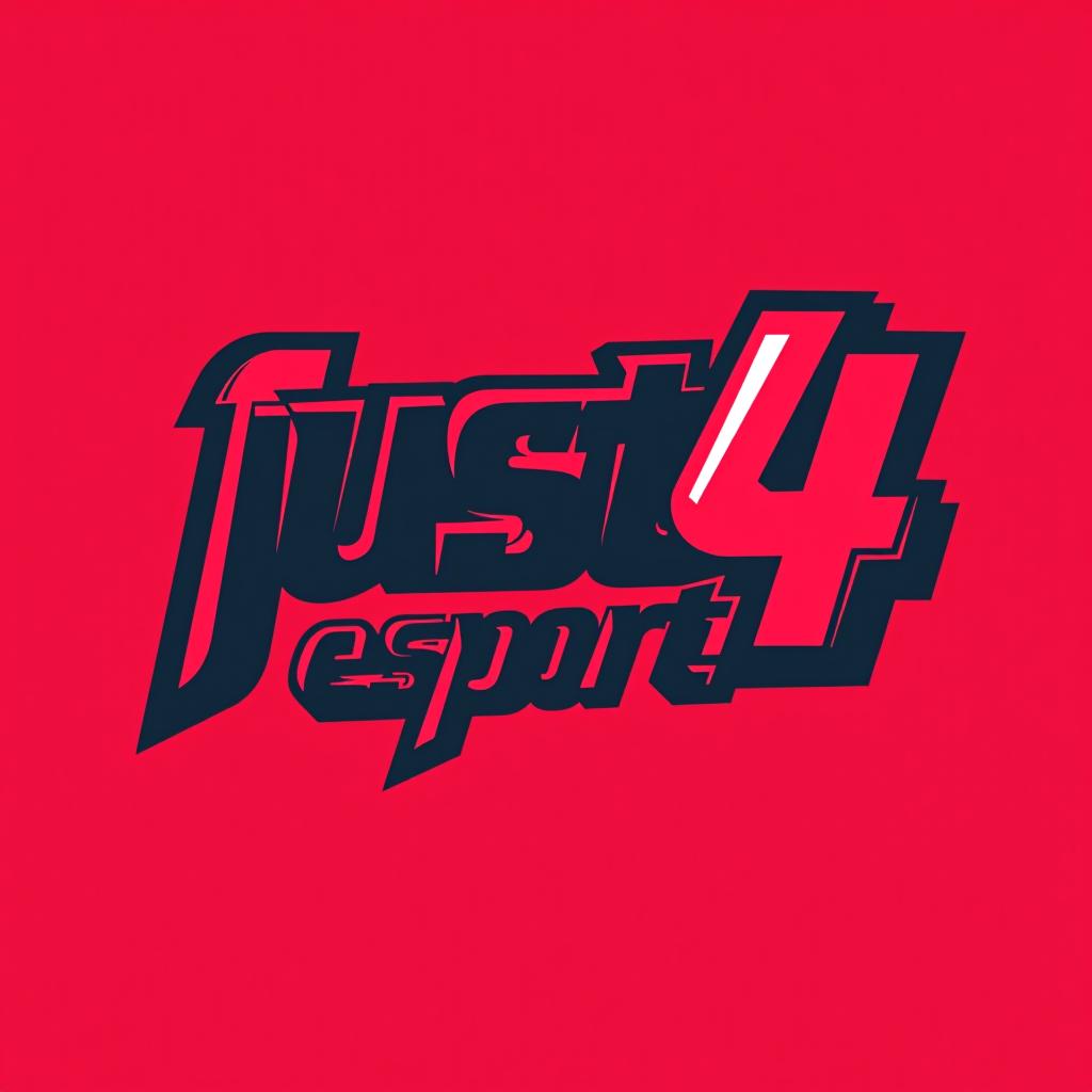  design a logo, un logo que se base en el título muy llamativo , with the text 'just4 esports'.