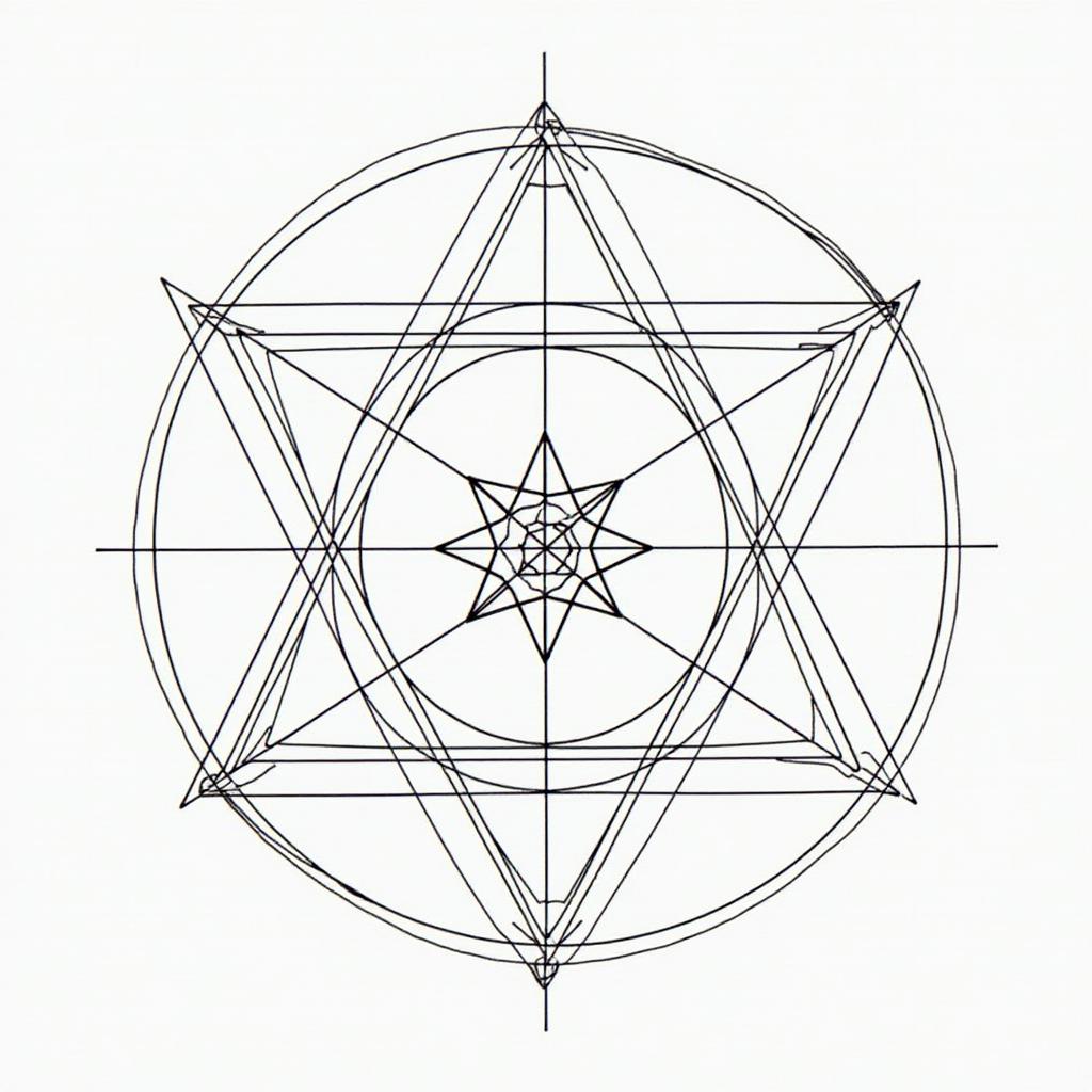  design a simple sacred geometry pattern in black and white, using extremely bold, thick lines. the design should be minimalistic and symmetrical, featuring only geometric shapes like straight lines, triangles, and platonic solids (tetrahedron, cube, octahedron, dodecahedron, icosahedron) along with metatron’s cube. do not include any circular frames, mandala elements, fine lines, or decorative patterns. the lines must be very thick and strong, emphasizing clear, recognizable forms without intricate or complex details. avoid any framing or outlining of the design; it should be open and not enclosed by any shape. focus on creating a powerful, visually striking composition with super bold lines, ensuring all elements are simple and straightf