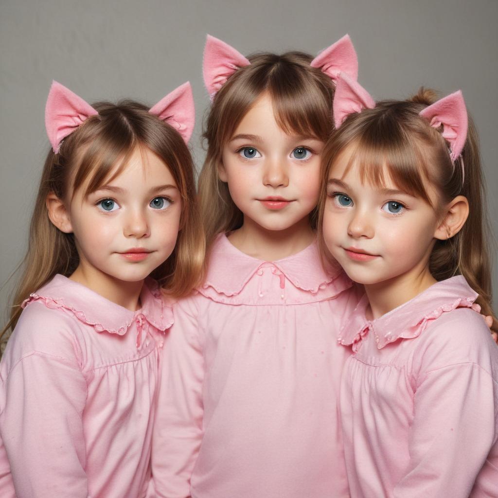 three young cat girls