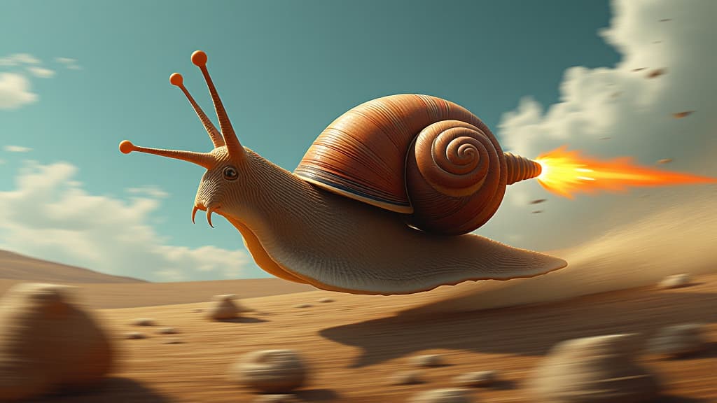  snail riding missile as speed up concept