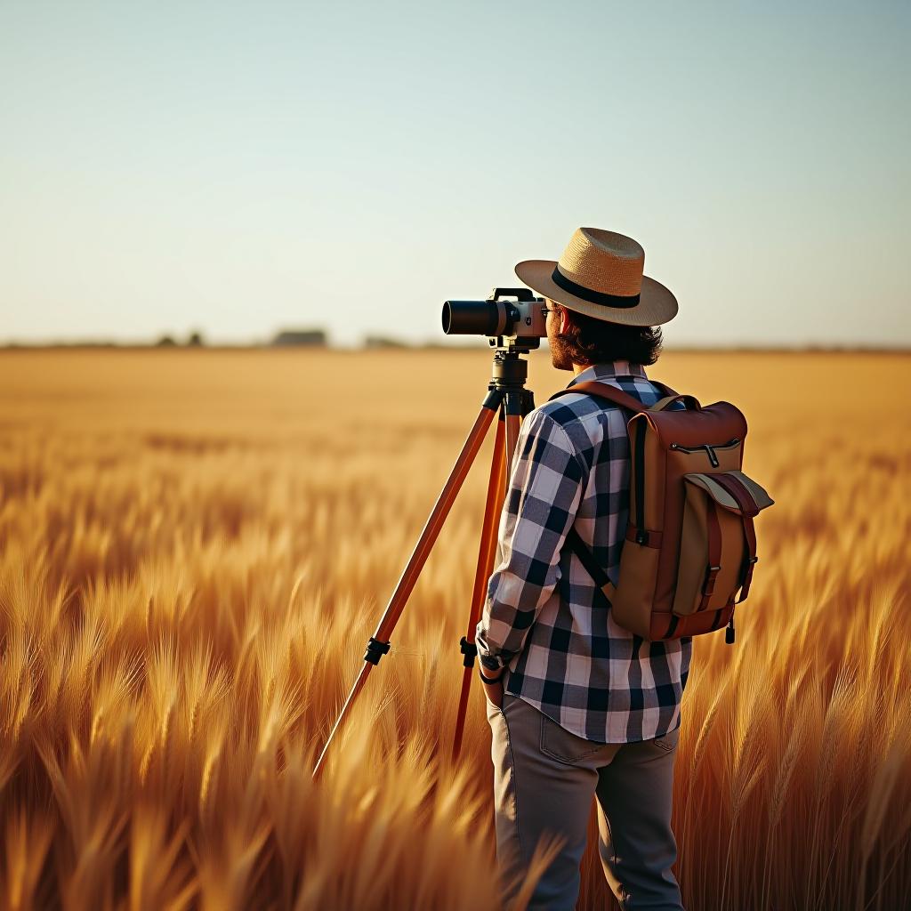  surveyor in wheat fields