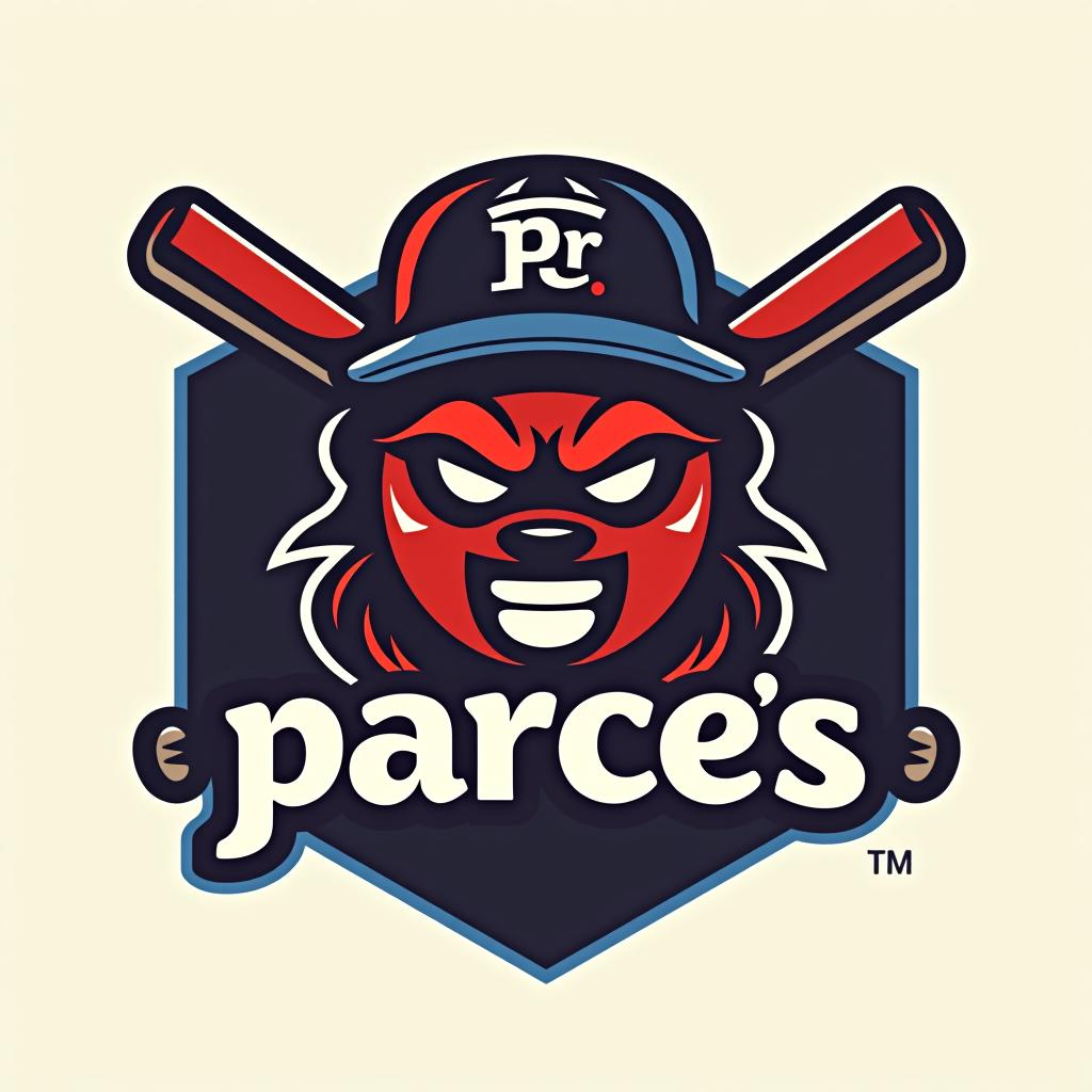  design a logo, logo para un equipo de béisbol que se llama parce’s y que tenga un pimientero y un compresor de aire, with the text 'parces'.