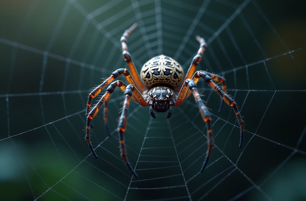  photorealistic image of a filigree spider web, dark and blurred background, hyperrealistic, detailed hyperrealistic, full body, detailed clothing, highly detailed, cinematic lighting, stunningly beautiful, intricate, sharp focus, f/1. 8, 85mm, (centered image composition), (professionally color graded), ((bright soft diffused light)), volumetric fog, trending on instagram, trending on tumblr, HDR 4K, 8K