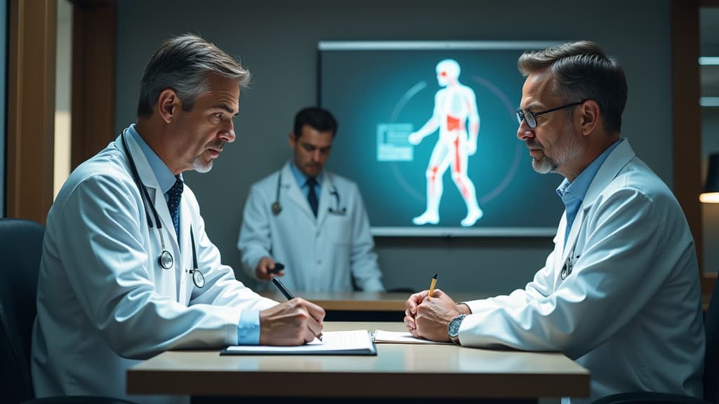  prompt: create an ultra detailed and hyper realistic image that showcases the significance of medical expert opinions in the fields of medical liability law, body related social security codes, and personal insurance law. the composition should feature a doctor, a judge, and a lawyer, each symbolizing their respective roles in evaluating and utilizing expert opinions. the scene should include elements representing objectivity, comprehensibility, and independence, crucial criteria for assessing t