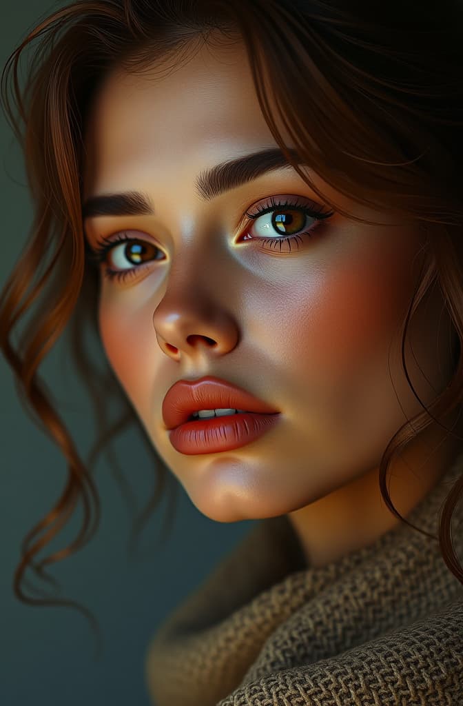  mulher cabelo médio castanho repicado, olhos redondos pequenos castanhos, rosto redondo , realistic, portrait, art by donato giancola and greg rutkowski, realistic face, digital art, trending on artstation hyperrealistic, full body, detailed clothing, highly detailed, cinematic lighting, stunningly beautiful, intricate, sharp focus, f/1. 8, 85mm, (centered image composition), (professionally color graded), ((bright soft diffused light)), volumetric fog, trending on instagram, trending on tumblr, HDR 4K, 8K