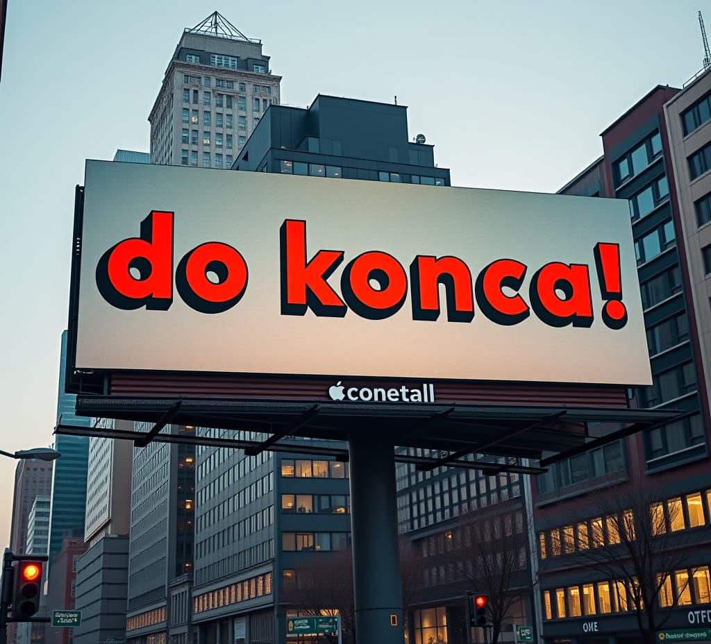  a nyc billboard with "do konca!" written on it