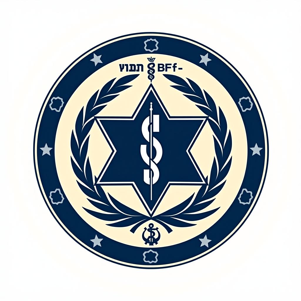  design a logo that merges the elements of the israel defense forces (idf) medical corps and the idf spokesperson uni, (logo:1.15), hq, hightly detailed, 4k