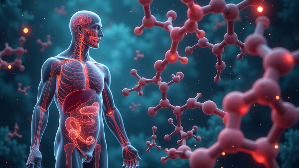  prompt: create a hyper realistic image showcasing the biochemical process of methylphenidate in the human body. include a detailed depiction of liver enzymes metabolizing methylphenidate into various detectable metabolites. show these metabolites circulating in blood, excreted in urine, and present in hair samples. highlight the differences in detectability duration based on the form of methylphenidate administration, with oral intake and intravenous routes visibly producing distinct metabolites