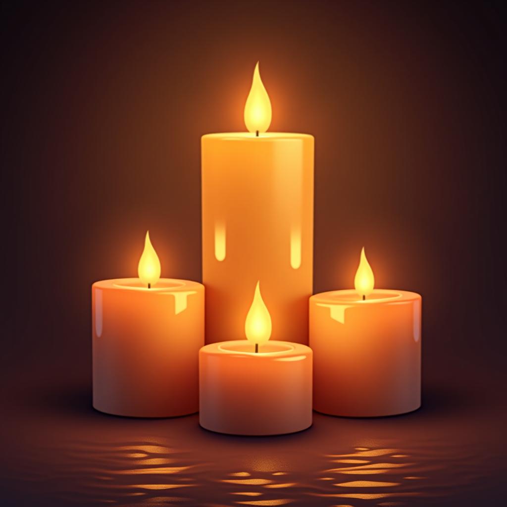  candles , (logo:1.15), hq, hightly detailed, 4k