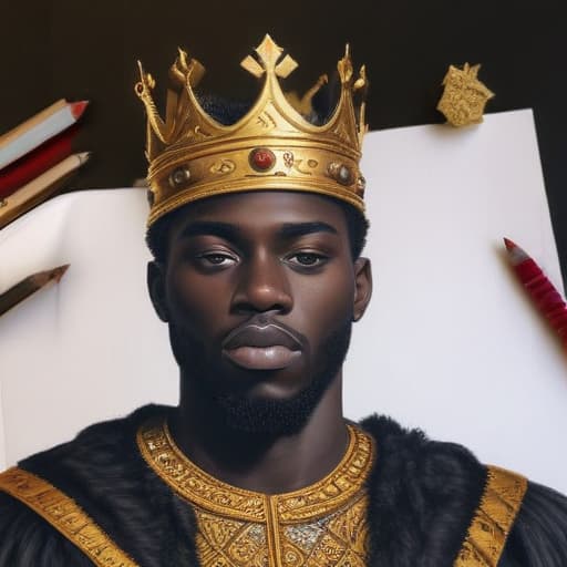 Draw a black man as a king