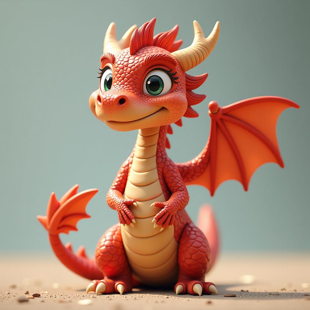  dragon . in 3d, disney cartoon style