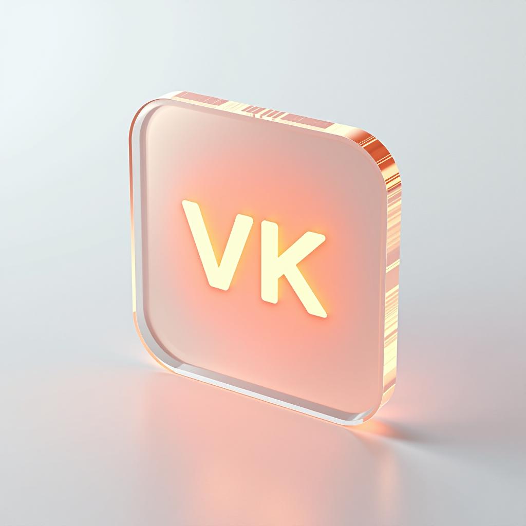  [vk] icon, peach gradient, white background, frosted glass, transparent sense of science and technology, ultra minimalist appearance, bright color, studio lighting, peach and white background, industrial design, a wealth of details, ultra high definition, dribble, pinterest, ray tracing, isometric view, blender, c4d, oc renderer seed 3062166470 v 6.0 style raw side view, glowing from the inside