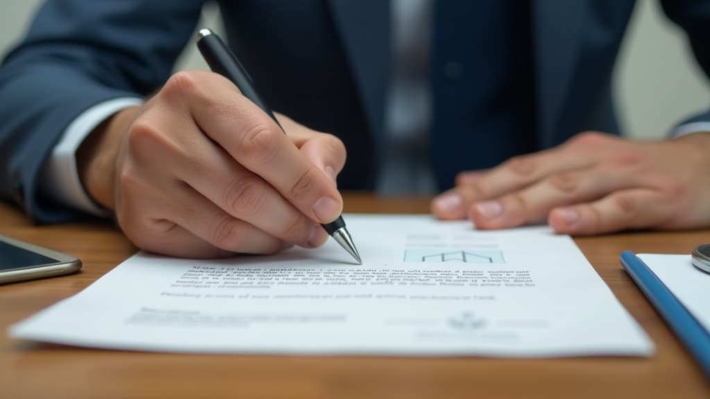  a man's hand signs a contract with house keys on it ar 16:9 {prompt}, maximum details