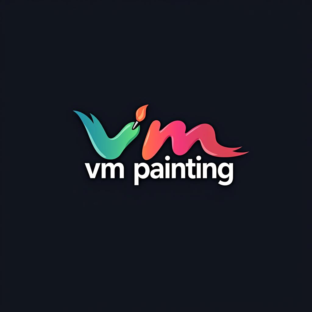  design a logo, , with the text 'vm painting '.