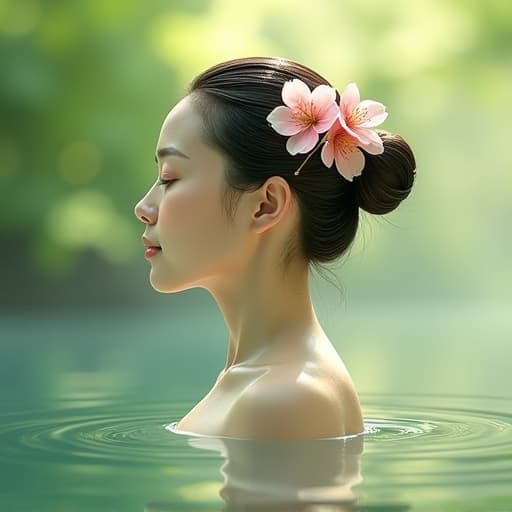  prompt: create a professional and natural logo for a brand named "head spa" with a theme of "japanese head spa". the logo should incorporate elements inspired by japanese culture and nature, such as bamboo, cherry blossoms, or tranquil water. the color palette should be calming and earthy, with shades of green, beige, and soft pink. the style should be clean, minimalist, and modern. please exclude any human figures or inappropriate content. the logo should effectively represent the serene and rejuvenating experience of a japanese head spa. hyperrealistic, full body, detailed clothing, highly detailed, cinematic lighting, stunningly beautiful, intricate, sharp focus, f/1. 8, 85mm, (centered image composition), (professionally color graded), ((bright soft diffused light)), volumetric fog, trending on instagram, trending on tumblr, HDR 4K, 8K