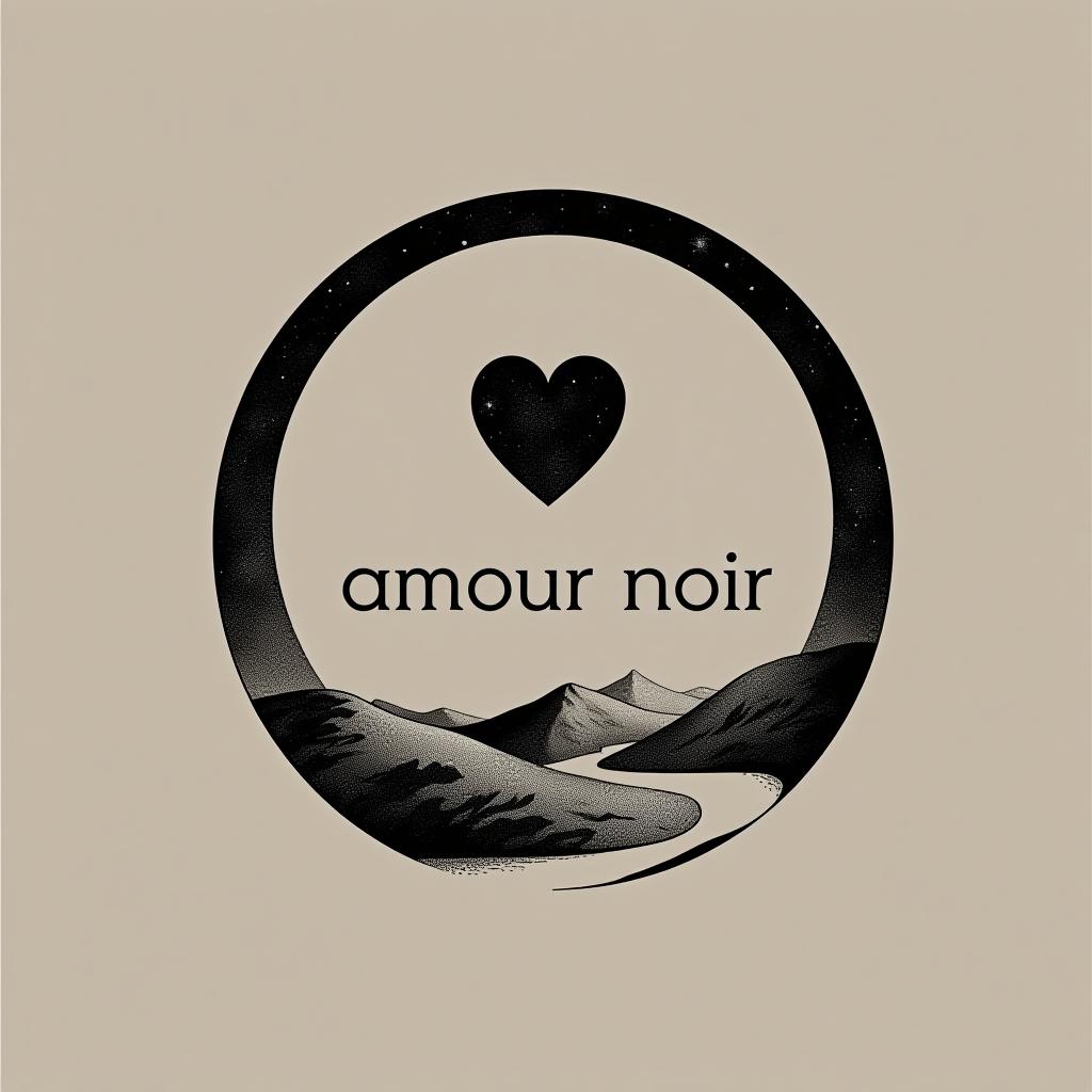  design a logo, logo de la terre, style moderne minimaliste, with the text 'amour noir'.