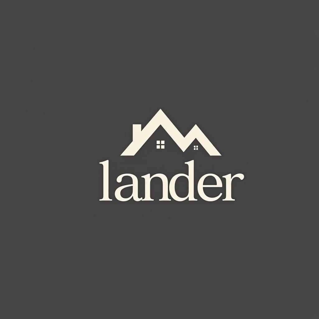  design a logo, logo minimaliste sur le thème de l'immobilier, avec le texte ‘lander’