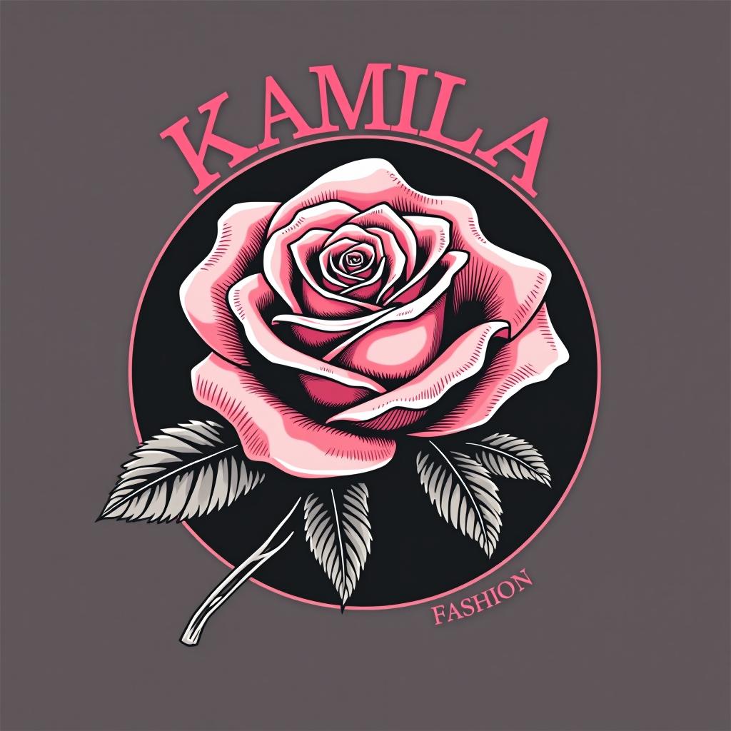  kamila rose fashion logo, (logo:1.15), hq, hightly detailed, 4k