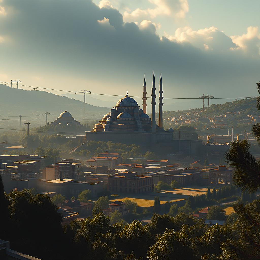  a visual of the ancient appearance of a place in the northeast region of turkey. the visual should include plenty of historical and cultural elements. it should also be a city view. hyperrealistic, full body, detailed clothing, highly detailed, cinematic lighting, stunningly beautiful, intricate, sharp focus, f/1. 8, 85mm, (centered image composition), (professionally color graded), ((bright soft diffused light)), volumetric fog, trending on instagram, trending on tumblr, HDR 4K, 8K