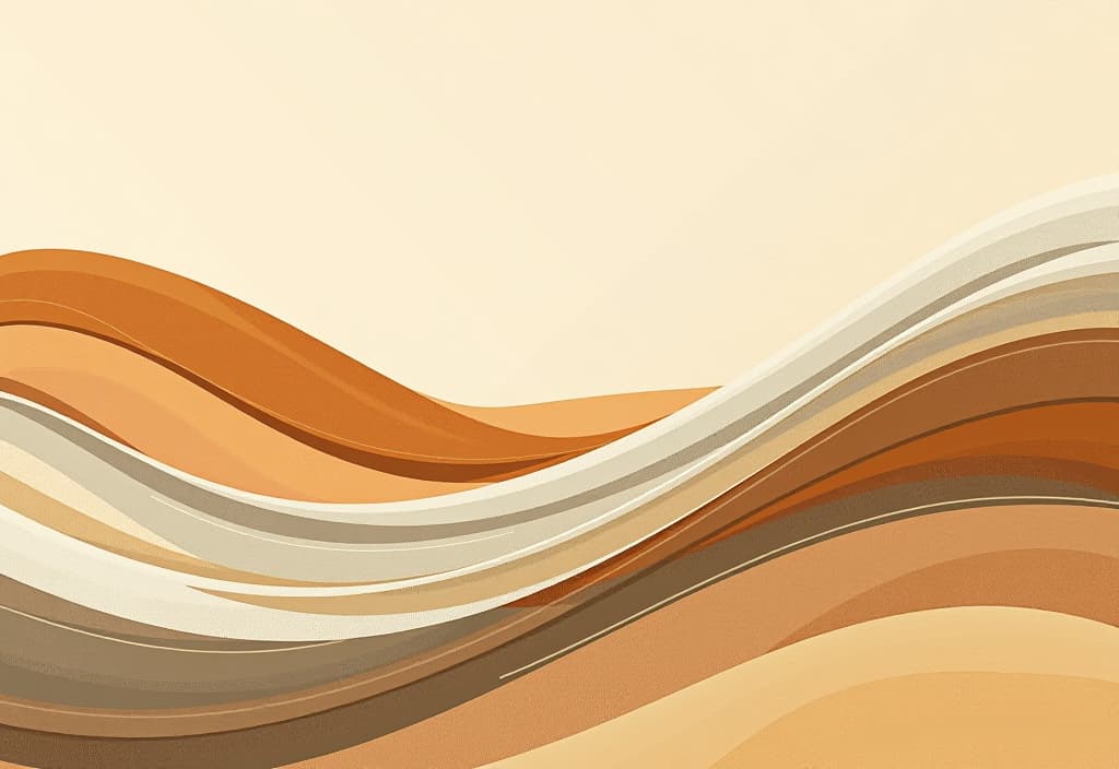  create an abstract art cover in pdf format embodying the concept of an eco friendly lifestyle. use smooth lines and curves reminiscent of wind and water, and a limited range of beige and cinnamon colors. use modern minimalistic typography to design the title to give it a fresh and dynamic look.